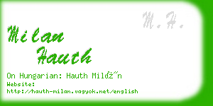 milan hauth business card